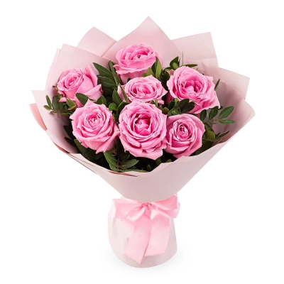 Букет из розовых роз с фисташкой – нежность в каждом лепестке Алатырь Чувашская Республика Букет из розовых роз с фисташкой – нежность в каждом лепестке Алатырь Чувашская Республика