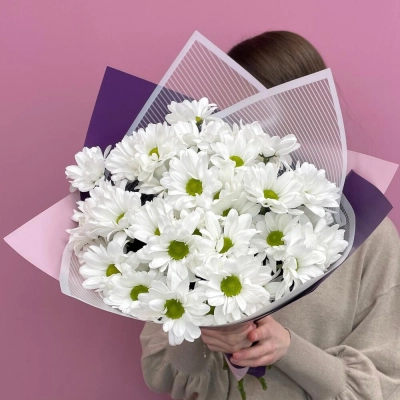 Букет «Весеннее настроение» – свежесть белых хризантем Алатырь Чувашская Республика Букет «Весеннее настроение» – свежесть белых хризантем Алатырь Чувашская Республика