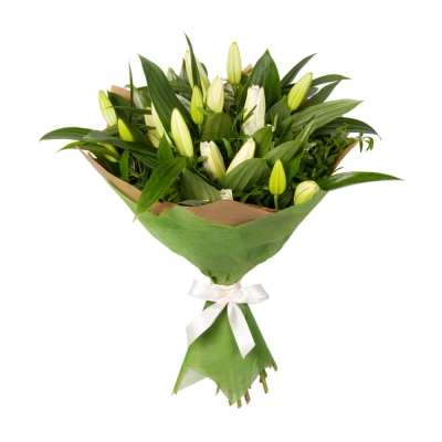 Нежный букет из лилий с фисташкой – элегантность в каждой детали Алатырь Чувашская Республика Нежный букет из лилий с фисташкой – элегантность в каждой детали Алатырь Чувашская Республика