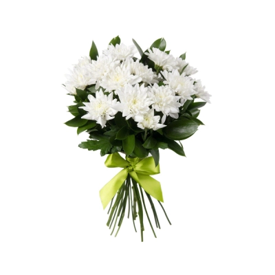 Букет малый «Белый ангел» – скульптурная чистота белых хризантем Букет малый «Белый ангел» – скульптурная чистота белых хризантем