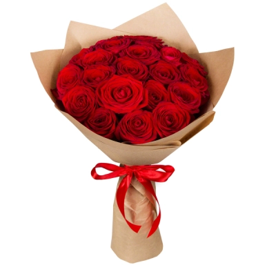 Букет из красных роз в крафт-бумаге Алатырь Чувашская Республика Букет из красных роз в крафт-бумаге Алатырь Чувашская Республика