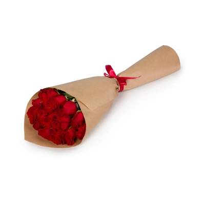 Букет из красных роз в крафтовой упаковке Алатырь Чувашская Республика Букет из красных роз в крафтовой упаковке Алатырь Чувашская Республика