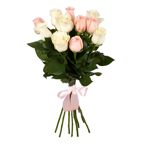 Букет из розовых и белых роз Алатырь Чувашская Республика Букет из розовых и белых роз Алатырь Чувашская Республика